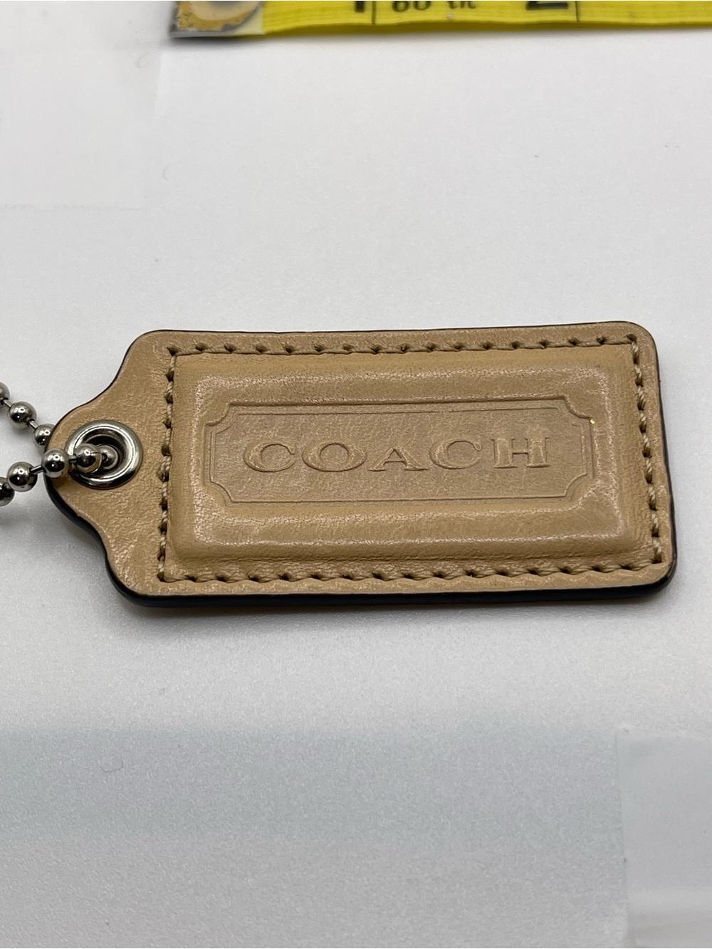COACH Leather Hang Tag - Beige